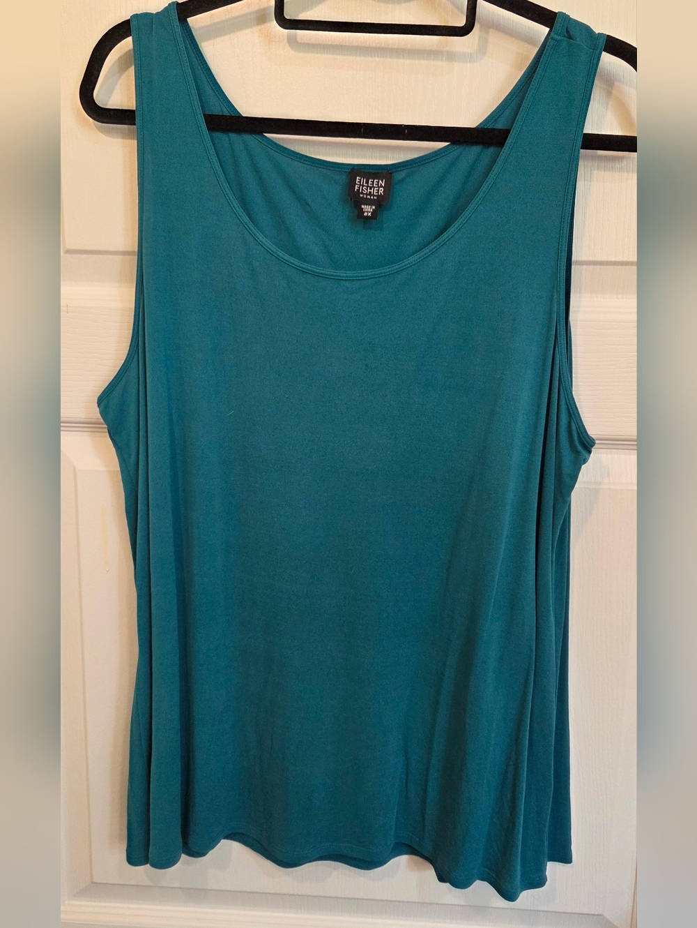 Eileen Fisher Teal Scoop Neck Tank 2x